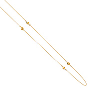 14K Yellow Gold 4mm Round Disco Ball by the Yard Necklace - 36'