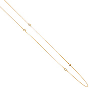 14K Yellow Gold 3mm CZ Bazel by the Yard Necklace - 17'+1'