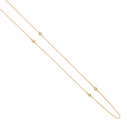 14k Yellow Gold 3mm CZ Bazel by the Yard Necklace - 36'