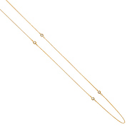 14K Yellow Gold 3mm CZ Bazel by the Yard Necklace - 36'