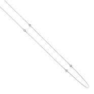 14k White Gold 3mm CZ Bazel by the Yard Necklace - 17'+1'