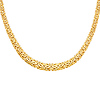 14k Yellow Gold 8mm Graduated Oval Hollow Byzantine Style Necklace - 18'