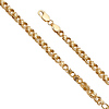 3.5mm 14k Yellow Gold Hollow Square Byzantine Chain Necklace 18-24in