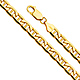 6.2mm 14K Yellow Gold Hollow Mariner Bevel Chain Necklace 20-26in thumb 0