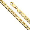 6.2mm 14K Yellow Gold Hollow Mariner Bevel Chain Necklace 20-26in