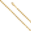 4mm 14K Yellow Gold Moon-Cut Bead Ball Chain Necklace 20-24in
