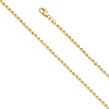 2.5mm 14K Yellow Gold Moon-Cut Bead Ball Chain Necklace 16-24in