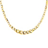 14K Yellow Gold 13mm Fancy Graduated Hollow Necklace - 18'