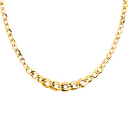 14K Yellow Gold 13mm Fancy Graduated Hollow Necklace - 18'