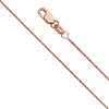 0.9mm 14K Rose Gold Diamond-Cut Round Wheat Chain Necklace 16-24in