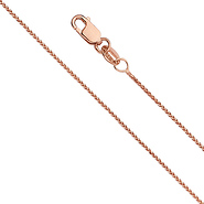 0.9mm 14K Rose Gold Diamond-Cut Round Wheat Chain Necklace 16-24in