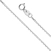 1.2mm 14K White Gold Angled Cut Oval Rolo Chain Necklace 16-22in