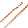 5mm 14K Rose Gold Solid Fancy Rectangle Link Cable Chain Necklace 20-30in