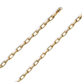 4mm 14K Yellow Gold Hollow Paper Clip Link Chain Necklace 16-30in