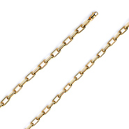 4mm 14K Yellow Gold Solid Hollow Paper Clip Link Chain Necklace 16-30in