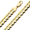 Men's 12.2mm 14K Yellow Gold Concave Curb Cuban Link Chain Bracelet 8.5in