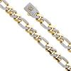 9.5mm MONACO CHAIN 14K Yellow Gold Men's  CZ Figaro Bracelet with CZ Lock 8.5in