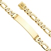 9.5mm MONACO CHAIN 14K Yellow Gold Men's  Figaro Bracelet with Plain ID 8.5in