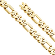 Men's 11.5mm MONACO CHAIN 14K Yellow Gold   Figaro Bracelet 8.5in