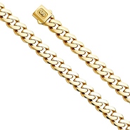 9.5mm MONACO CHAIN 14K Yellow Gold Men's  Cuban Curb Bracelet 8.5in