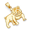 English Bulldog Pendant in 14K Yellow Gold