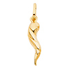 14K Yellow Gold Twisted Cornicello Italian Horn Charm Pendant - Petite