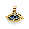 Milgrain Evil Eye Charm Pendant in 14K Yellow Gold - Mini
