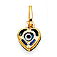 Heart Evil Eye Pendant Charm in 14K Yellow Gold - Mini thumb 0