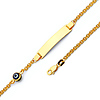 Floating Evil Eye Charm Baby ID Bracelet in 14K Yellow Gold