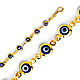 Petite Round Blue Evil Eye Charms Bracelet - 14K Yellow Gold 7in thumb 0