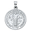 St Benedict 'EIVS IN OBITV NRO PRA SENTIA MVNIAMVR' Medal Pendant in Sterling Silver - Medium