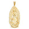 XL Our Lady of Guadalupe Pendant in 14K Yellow Gold