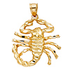 Rounded Tail Scorpian Pendant in 14K Yellow Gold - Medium