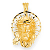 Rays of Light Face of Jesus Pendant - 14K Yellow Gold