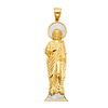 St Jude of Thaddeus Figure Pendant in 14K Two-Tone Gold - Large