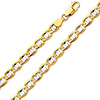 6.3mm 14K Two-Tone Gold Solid Concave Diamond-Cut Mariner Chain Necklace - Light 20-26in