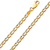 4.2mm 14K Two-Tone Gold Solid Concave Diamond-Cut Mariner Chain Necklace - Light 18-24in