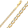 2.9mm 14K Two-Tone Gold Solid Concave Diamond-Cut Mariner Chain Necklace - Light 16-24in