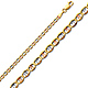 3.1mm 14K Tricolor Gold Solid Star Diamond-Cut Mariner Chain Necklace 16-24in thumb 0