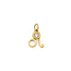 Astrology Sign CZ Zodiac Pendant in 14K Yellow Gold - Leo