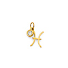 Astrology Sign CZ Zodiac Pendant in 14K Yellow Gold - Pisces
