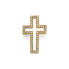 Open-Cut CZ Squared Cross Pendant in 14K Yellow Gold