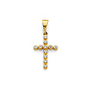 Bezel Cubic Zirconia Cross Pendant in 14K Yellow Gold Solid