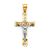 Diamonte Byzantine Crucifix Pendant in 14K Two-Tone Gold Solid - Medium