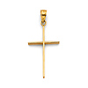 Small Slim Squared Cross Pendant in 14K Yellow Gold Solid - Classic
