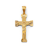 Diamond-Cut Cross Grid Crucifix in 14K Yellow Gold Solid