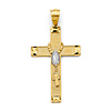 Our Lady of Guadalupe Rosary Cross Pendant in 14K Two-Tone Gold Solid - Small