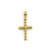 Beaded Cross Pendant in 14K Yellow Gold Solid