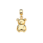 Teddy Bear Pendant in 14K Yellow Gold - Mini