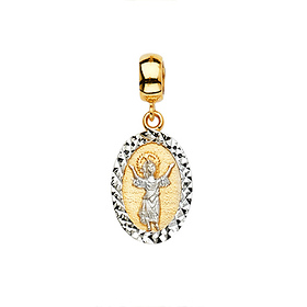 Mini Faceted Divino Nio Jess Pedant in 14K Two-Tone Gold